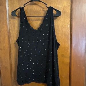 Maurices Black Tank Top with Star Details